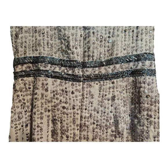 Mac Duggal Sequin Embellished Midi Dress Grey Size 6 - Picture 10 of 11